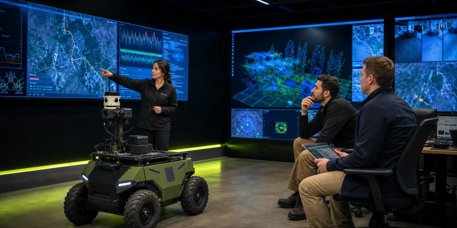 Team analyzes sensor data and route behavior from an autonomous vehicle